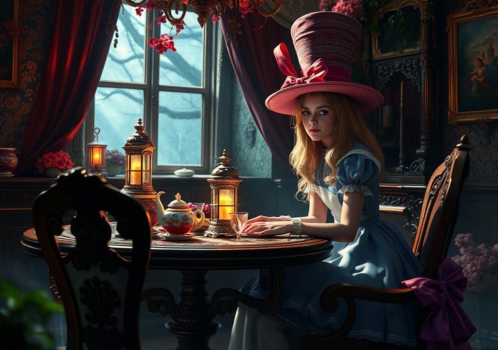 Alice in Wonderland Tea Party, Digital Art