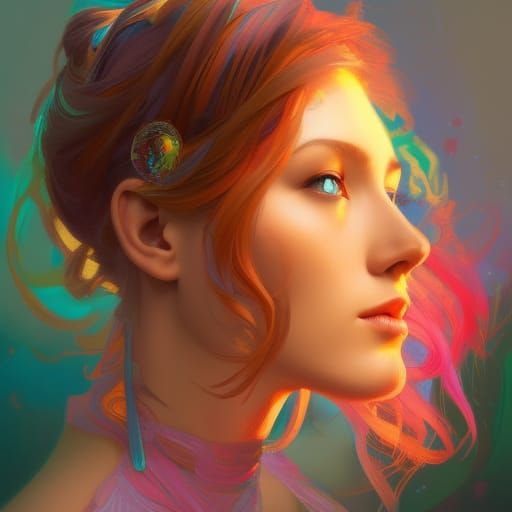 Colorful Princess Portrait in Hyperdetailed Style