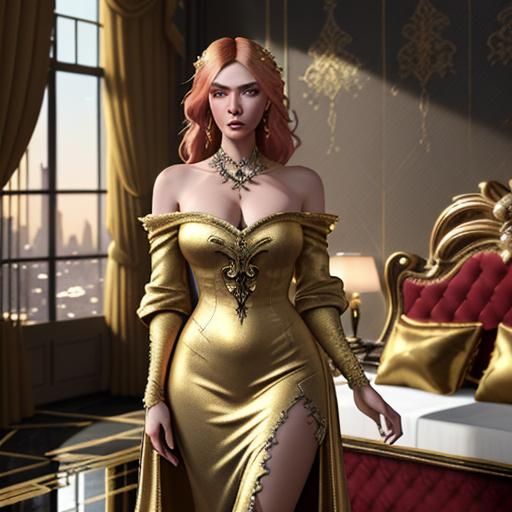 Pixel art Interior of a New York penthouse. Maximalist inter...