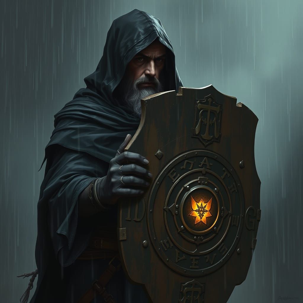 Warlock Defies the Storm with Ancient Dragon Scale Shield