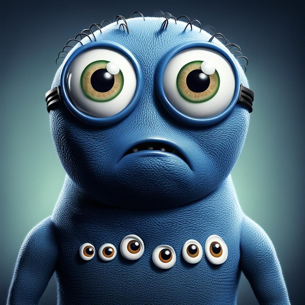 Human Portrait with Comical Googly Eyes