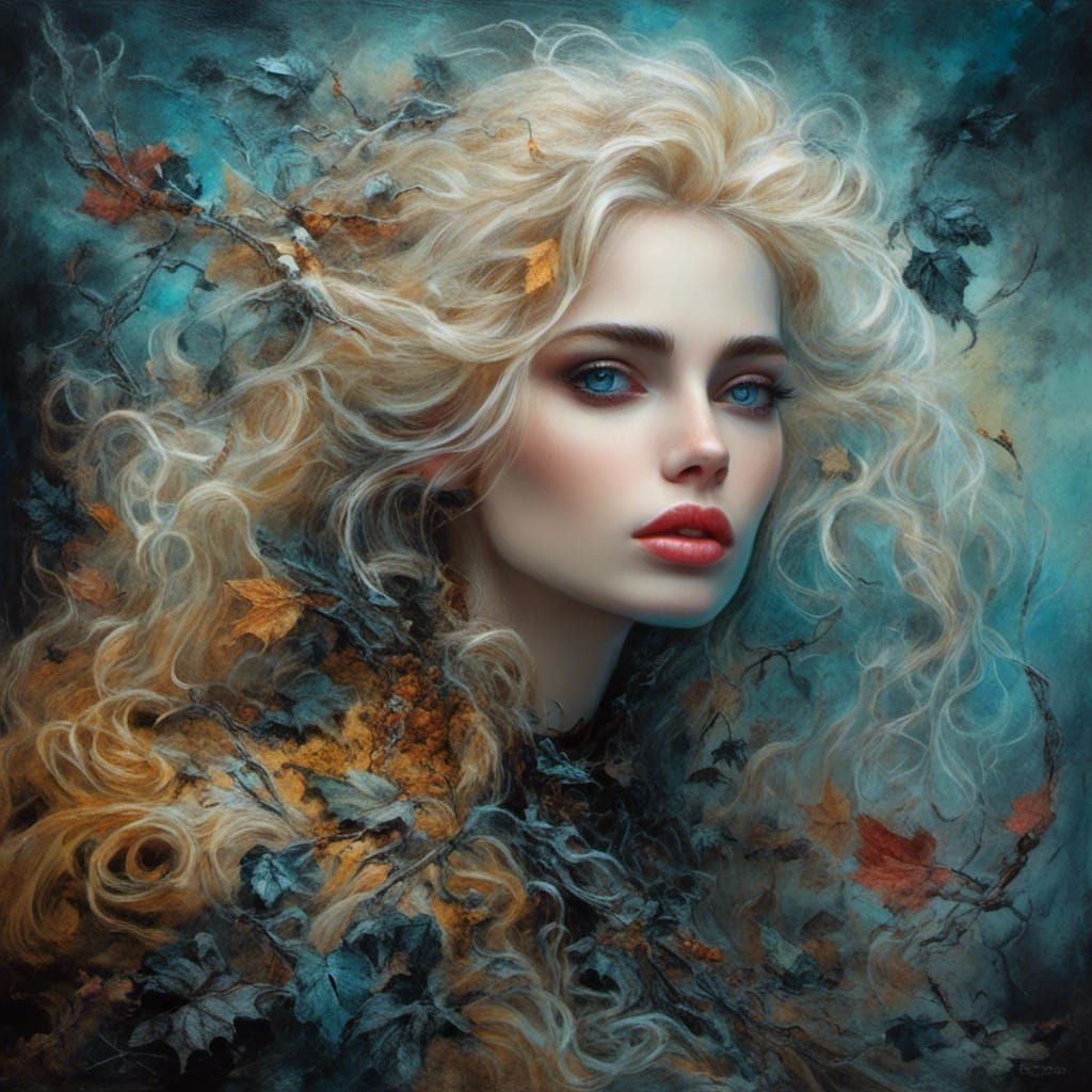 Noir Gothic Portrait of a Blond Italian Beauty