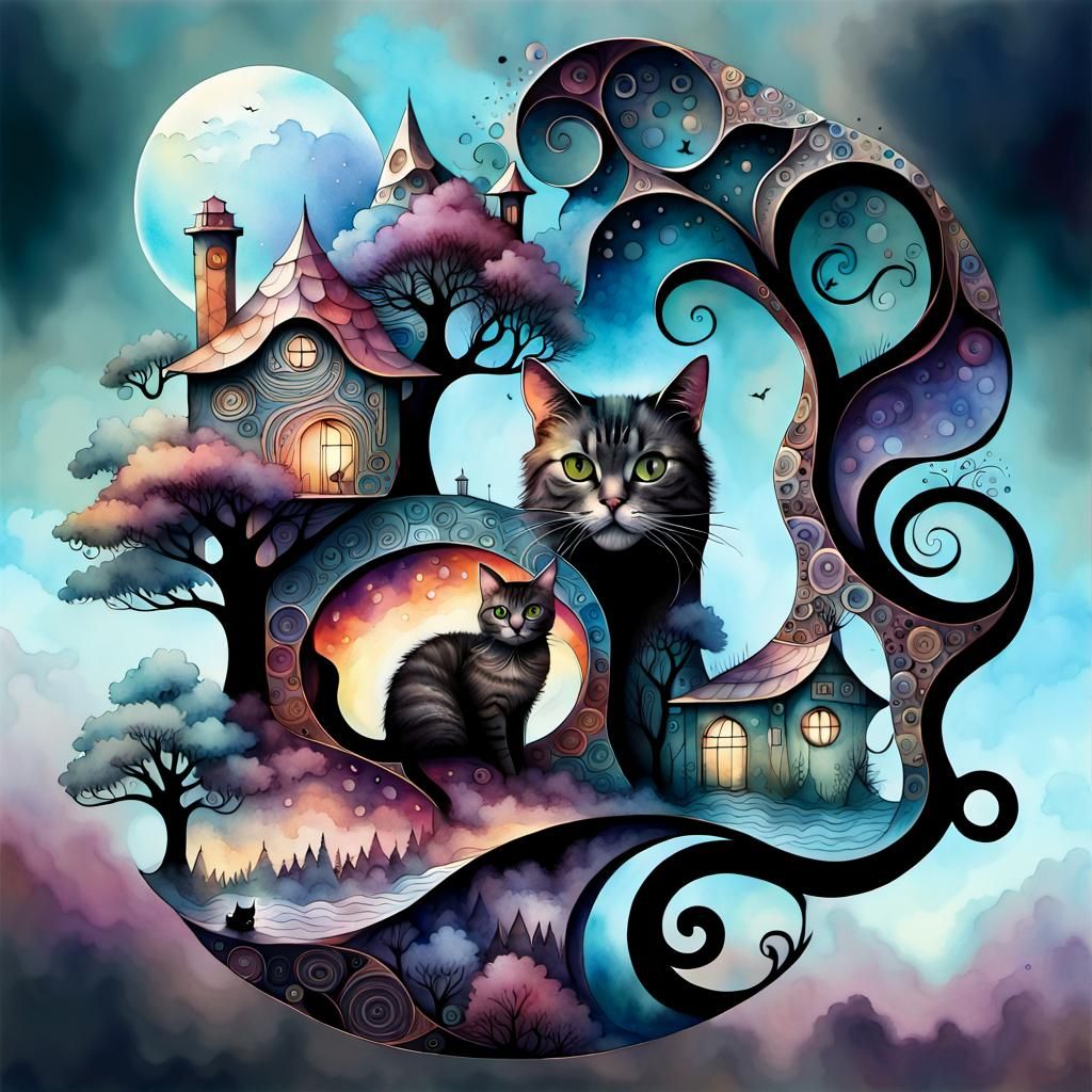 Cat Planet: A Watercolour Fantasy World
