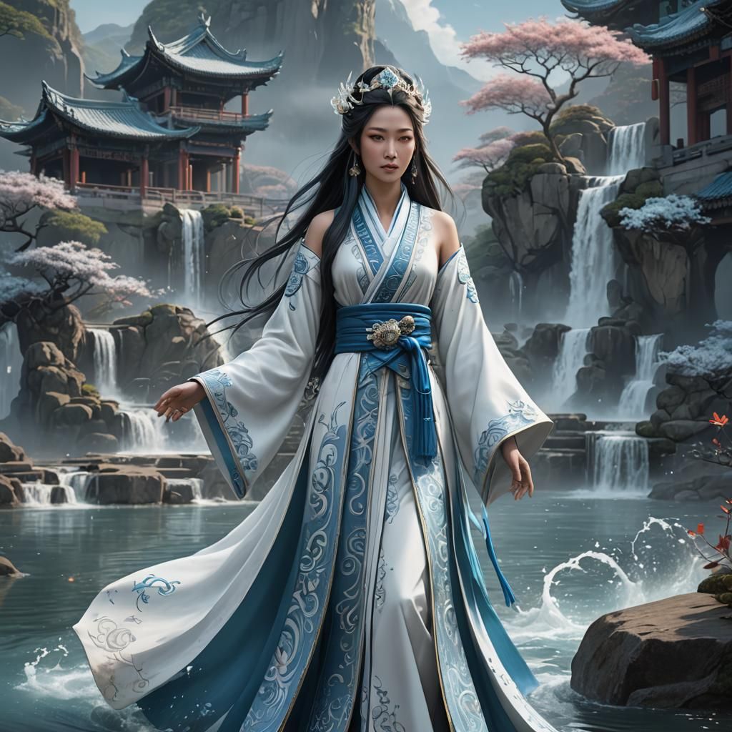 Xianxia Prince in Elegant Robe: Fantasy Concept Art