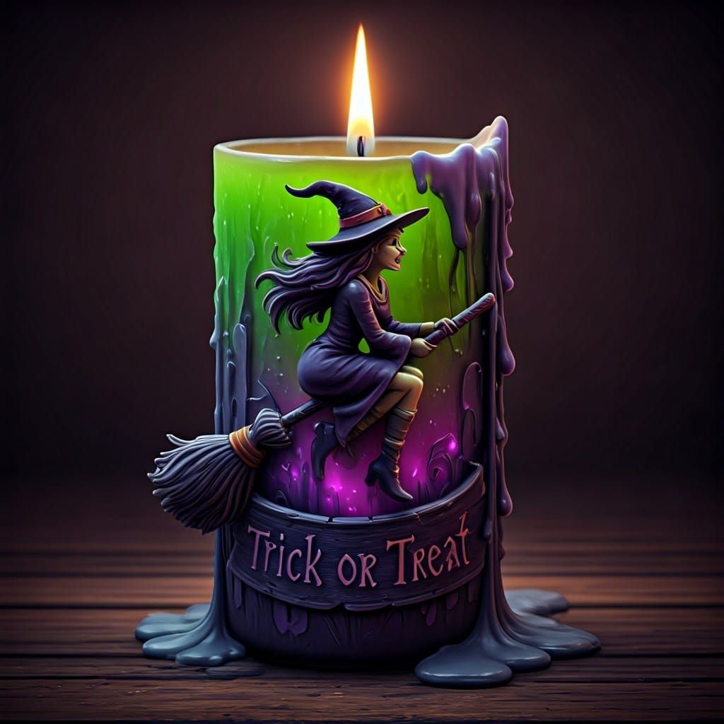Witch Candle: Hyperrealistic Halloween Decoration