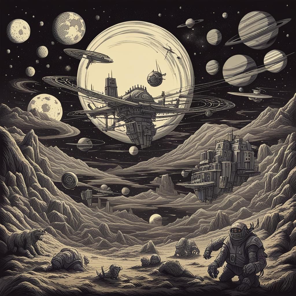 Surreal Nightmare Planet Landscape