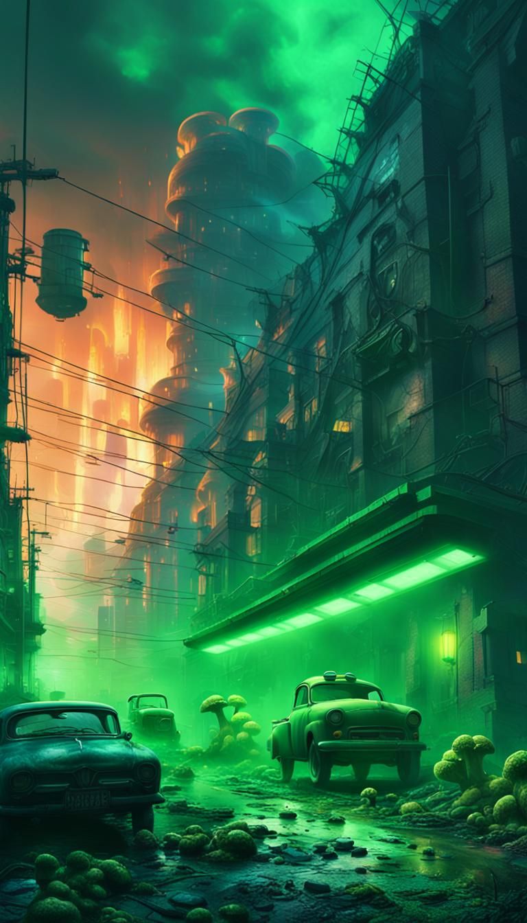 Radioactive Townscape in Industrial Fantasy Style