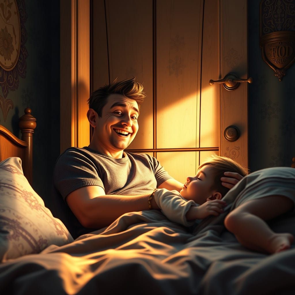 Cozy Bedroom Scene with Whimsical Fantasy Textures