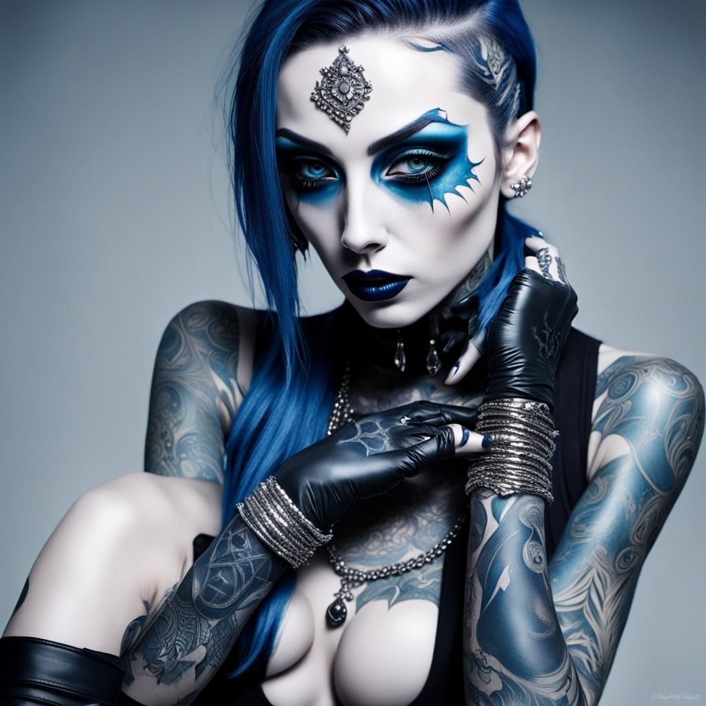 Metal Goth Goddess in Sensual Full Body Photo