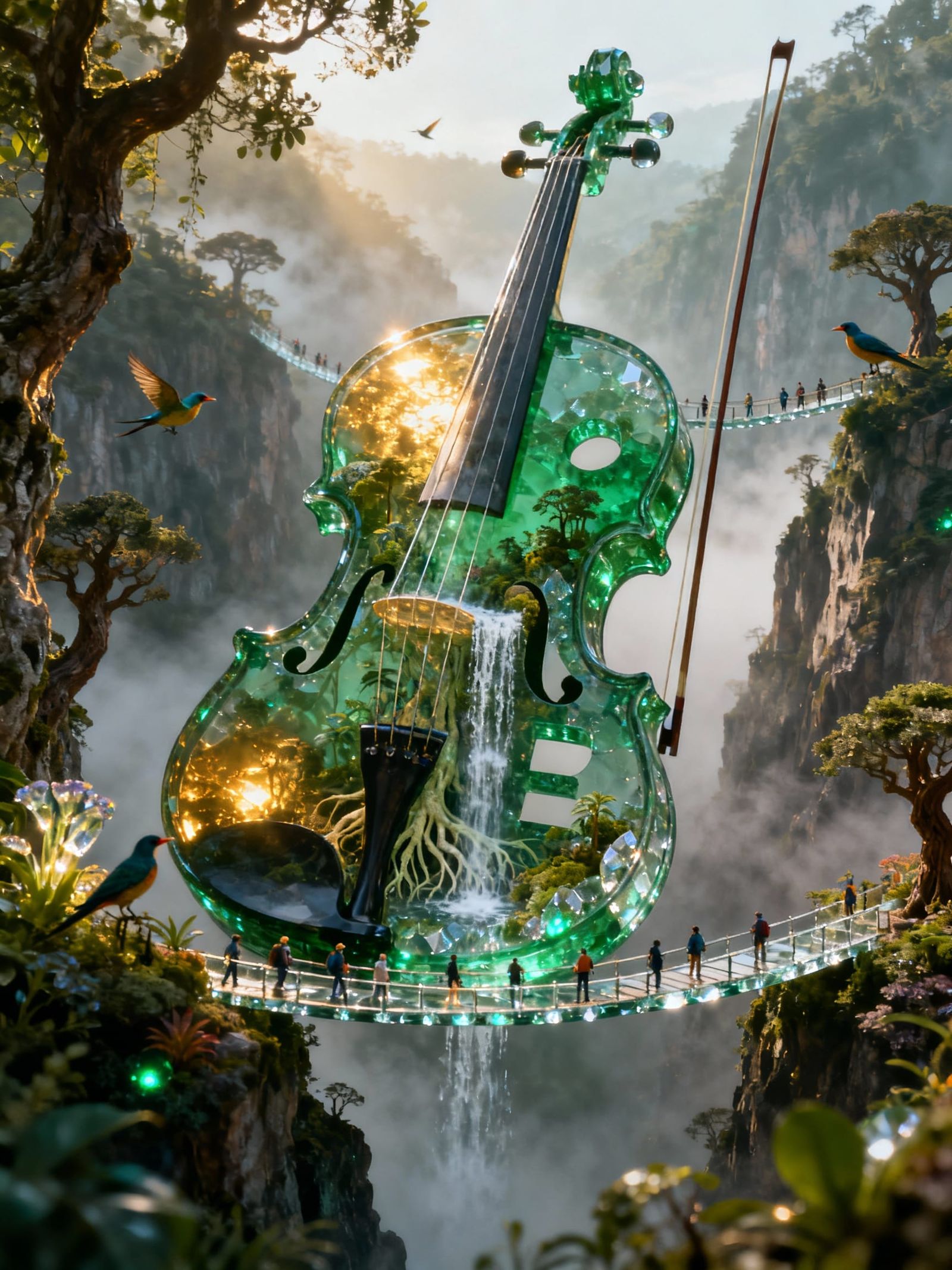 Emerald Violin Houses Miniature Jungle Ecosystem