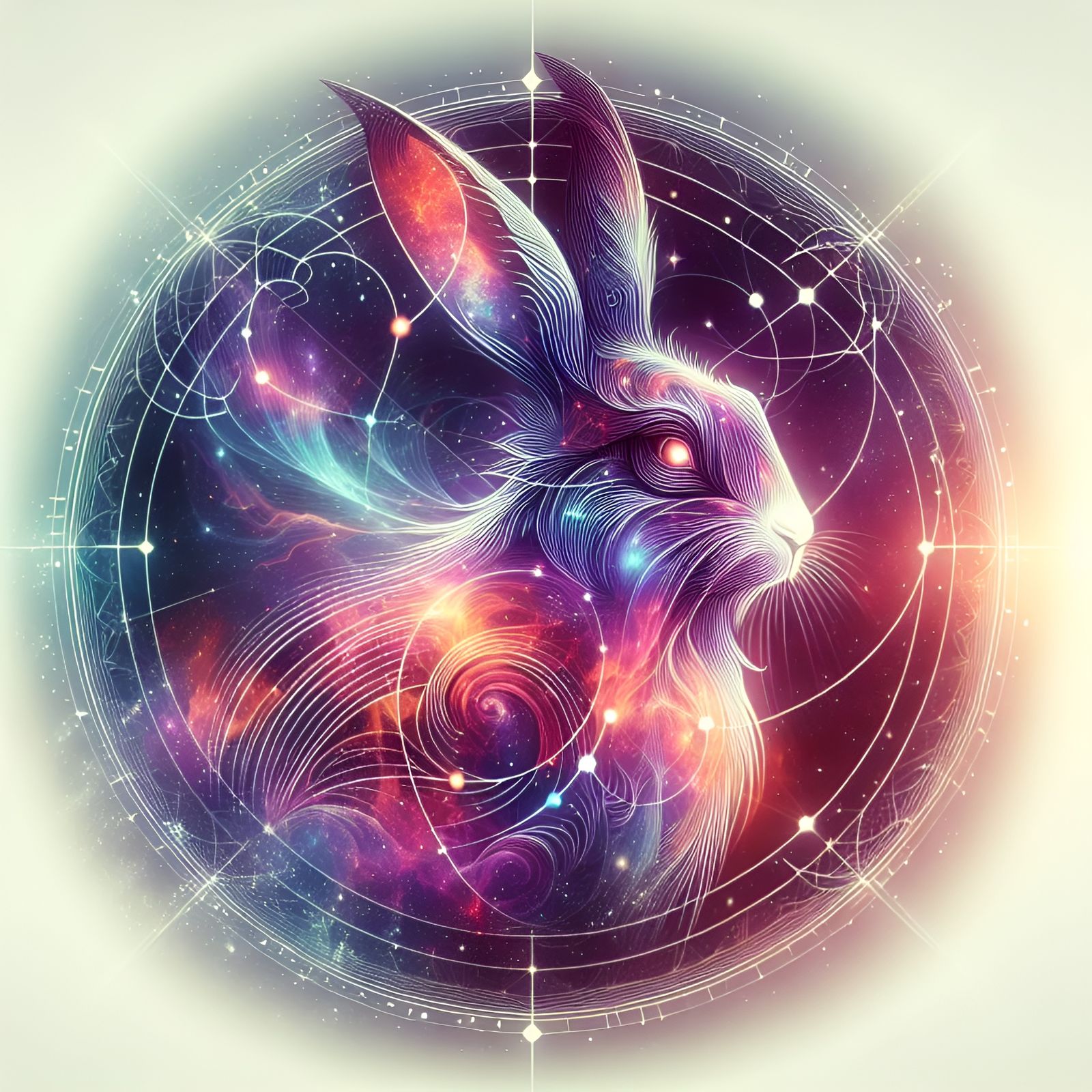 Mysterious Celestial Bunny with Astrological Power