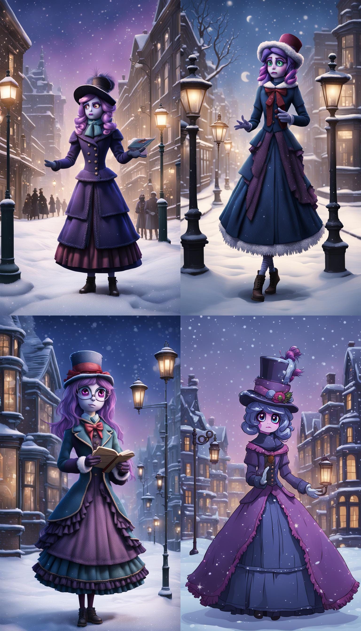 Victorian Caroler Marionette in Winter City
