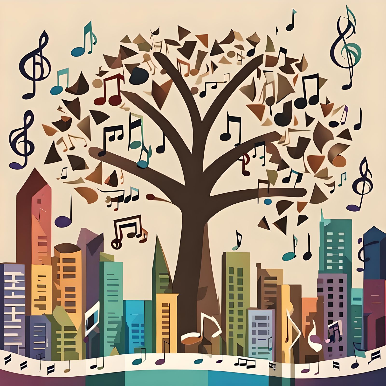 Musical Notes Create Imaginative Art Piece