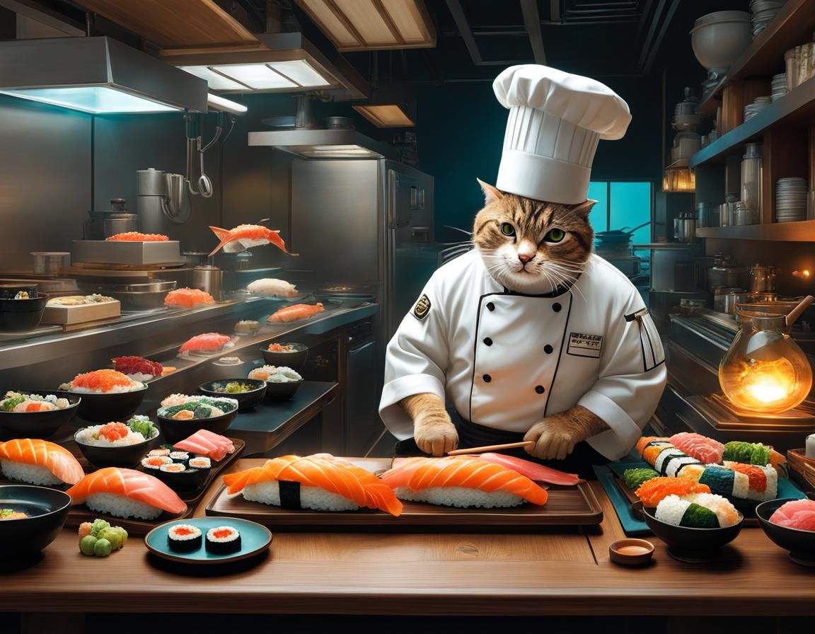 Sushi Chef 🍣🐈‍⬛ - Place 1st/7  4.4 out of 5 Sushi making Challenge hosted by vixyna
