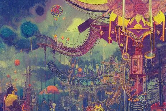 Intricate Carnival Scene as Fantasy Art
