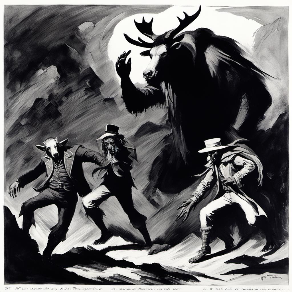 Vampire, Stoat, and Moose in Monster Masquerade