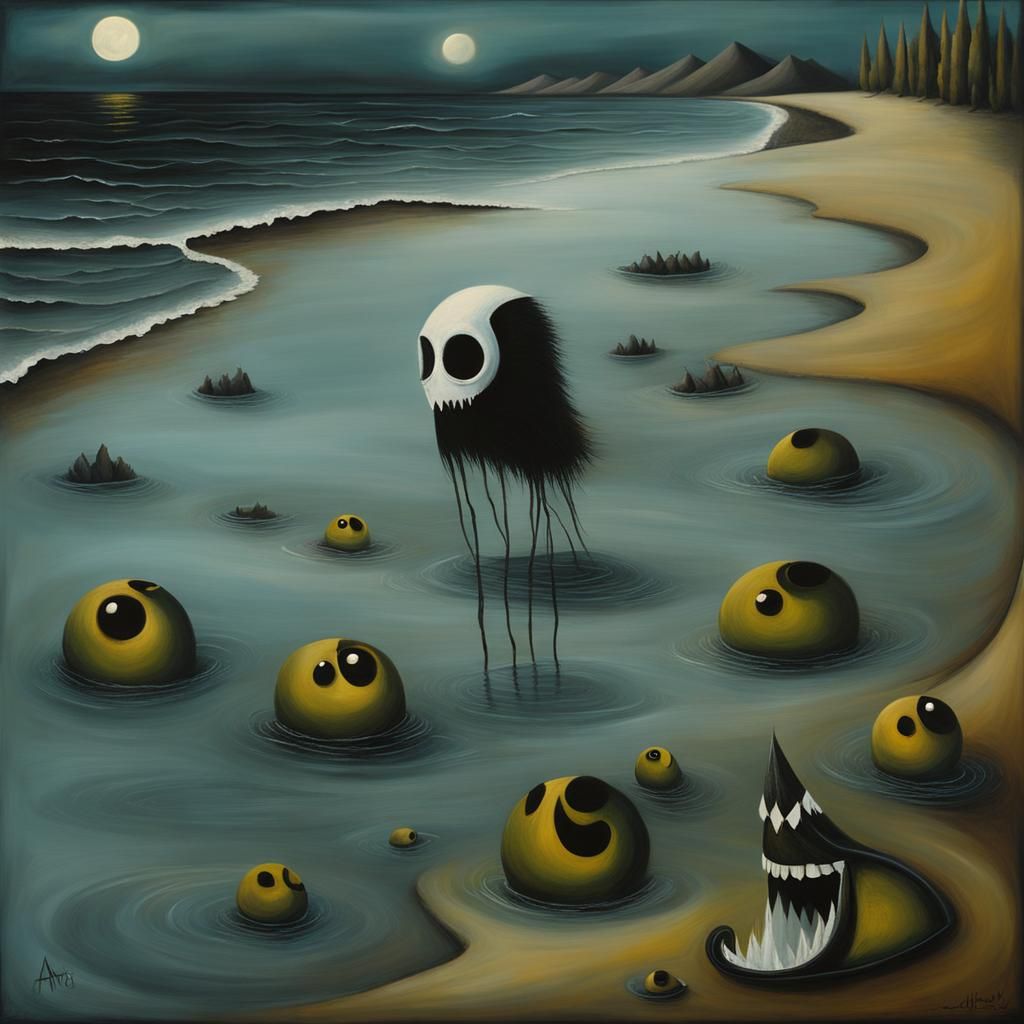 Boy in Anguish: Surreal Impasto Painting