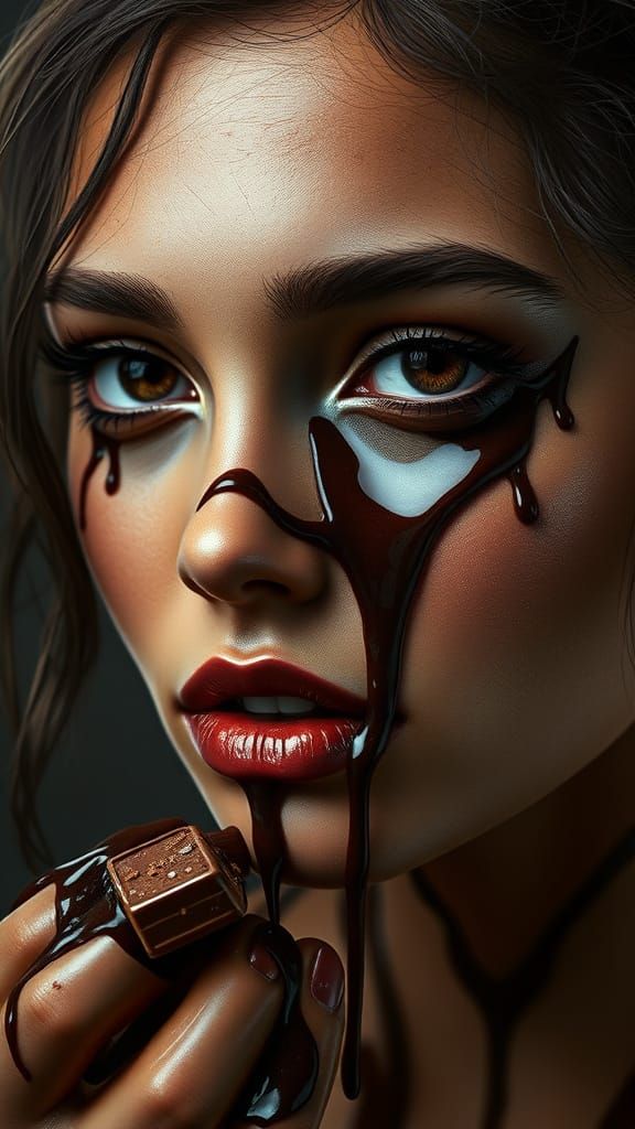 Chocolate Portrait: Hyperdetailed Artgerm Style