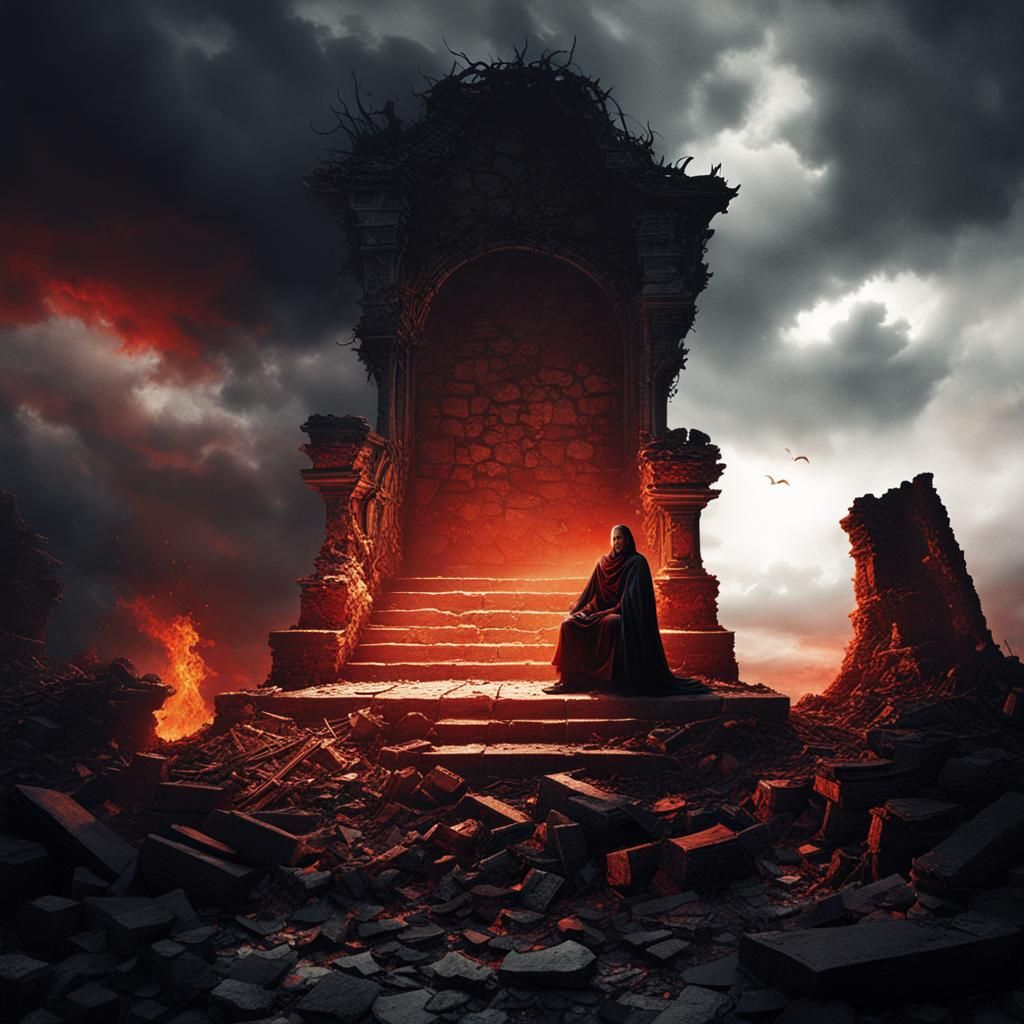 Figure on a Throne in Dark Fantasy Style