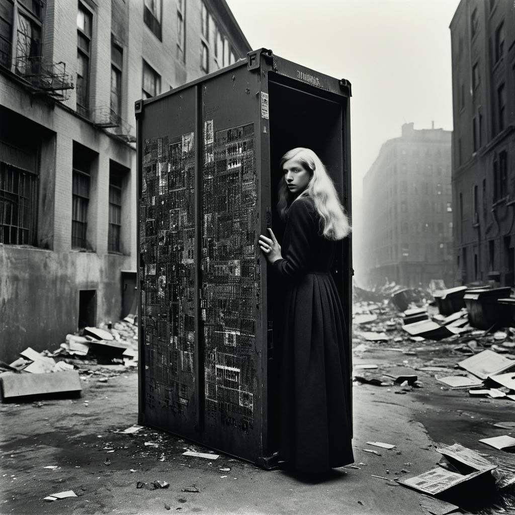 Surreal Portrait of Woman with Complex Structures