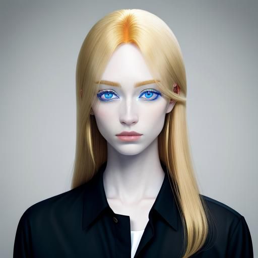 Ethereal Beauty: Golden Hair, Pale Skin, Blue Eyes