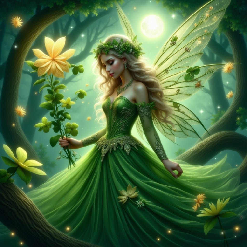 Enchanted Fairy in Mystical Arcadian Landscape