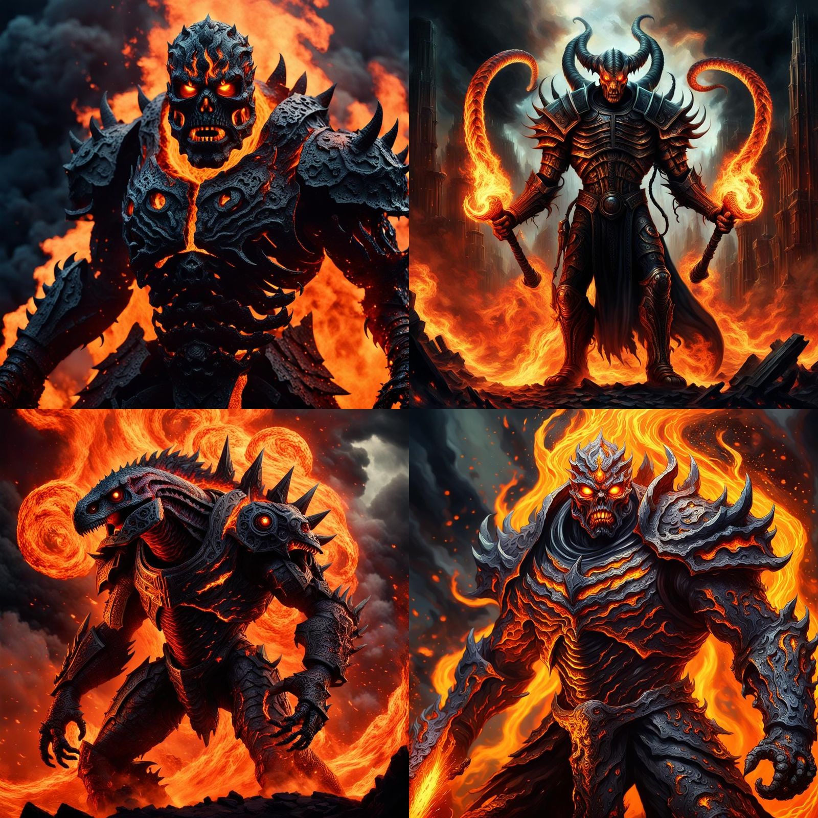 Infernal Molten Metal Being in Cinematic Style