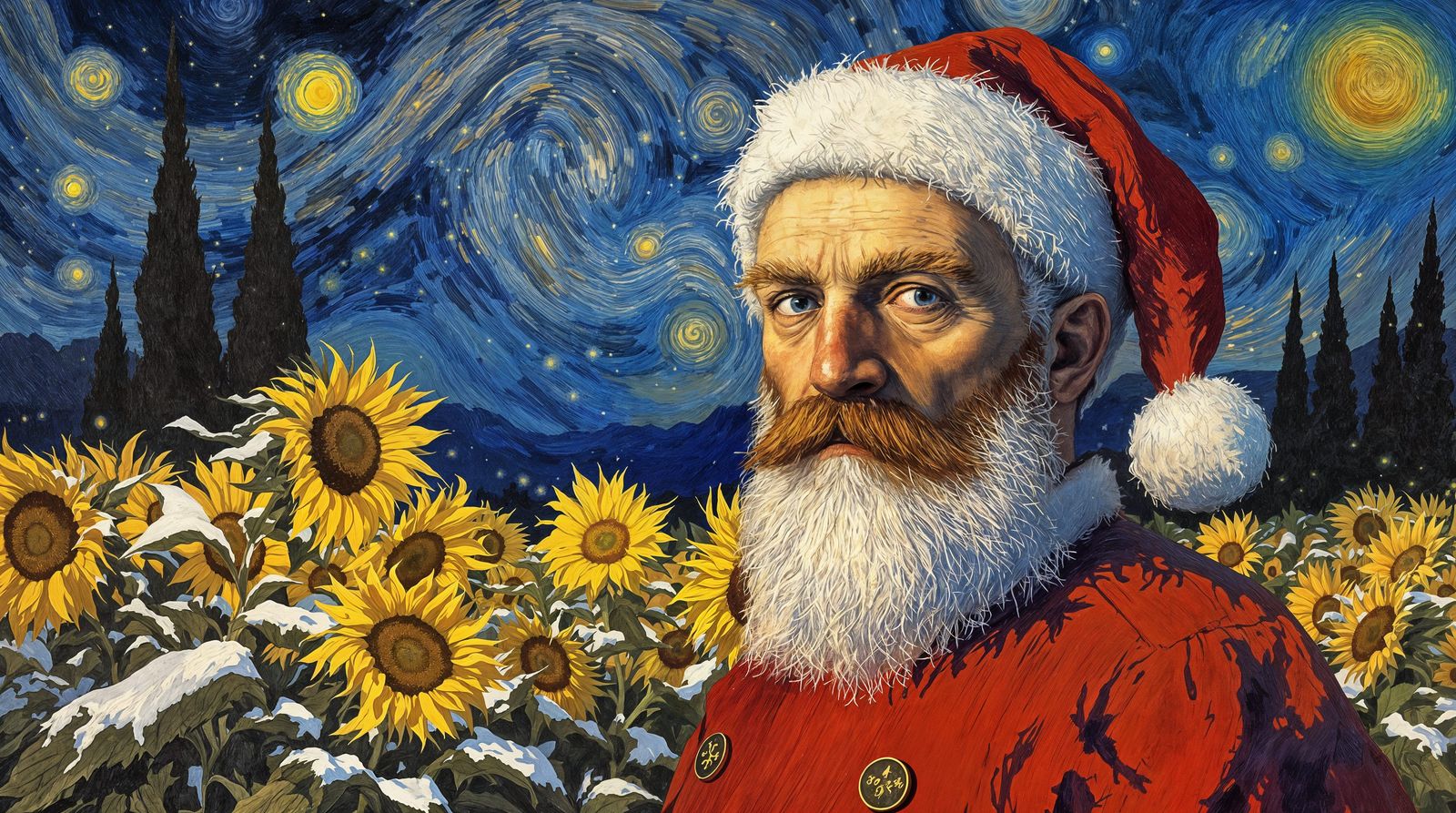 Vincent Van Gogh as Jolly Santa Claus