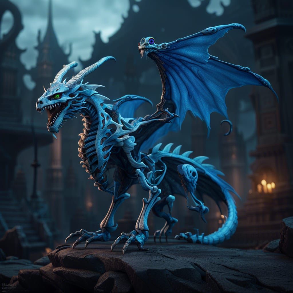 Asura, the Blue Skeleton Dragon