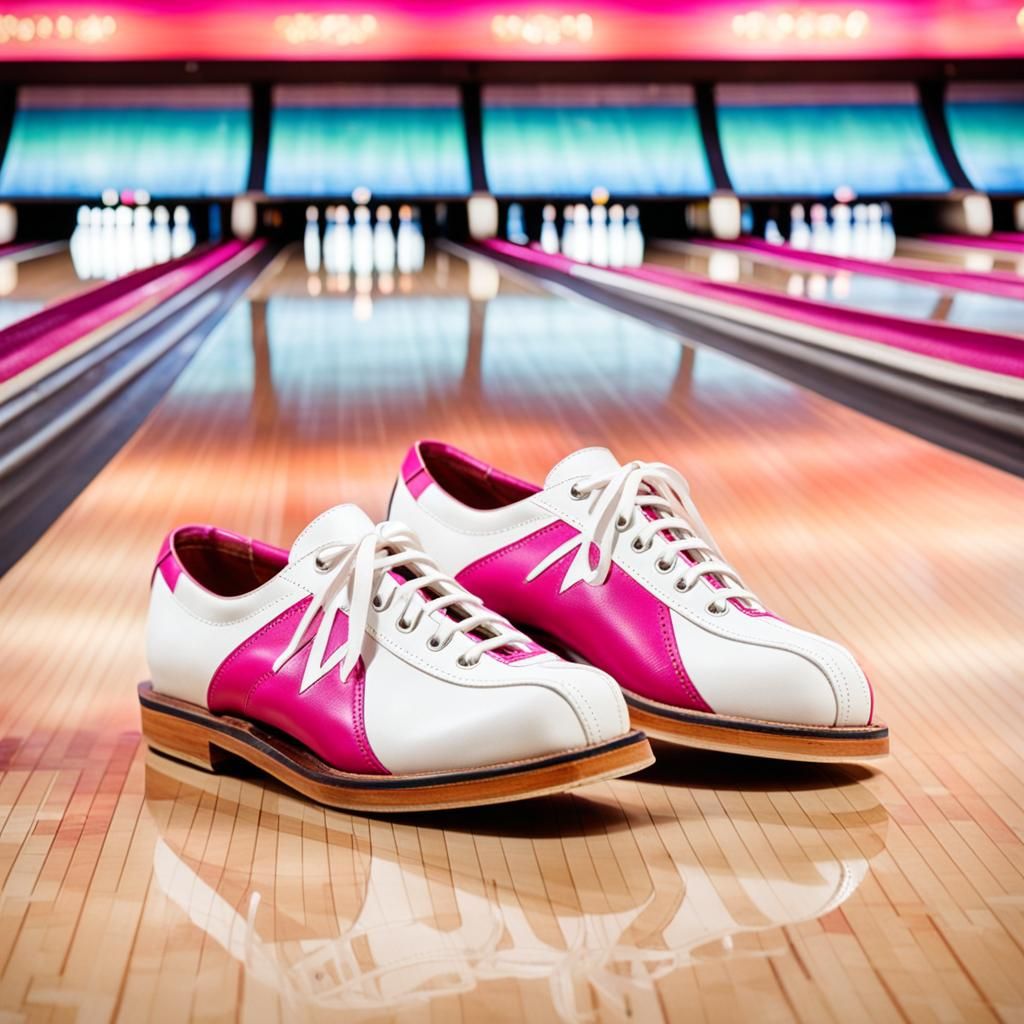 Hot Pink Bowling Shoes in Retro Alley