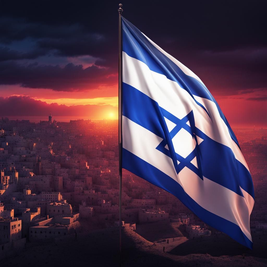Black Light Art: Israeli Flag in Digital Matte Painting