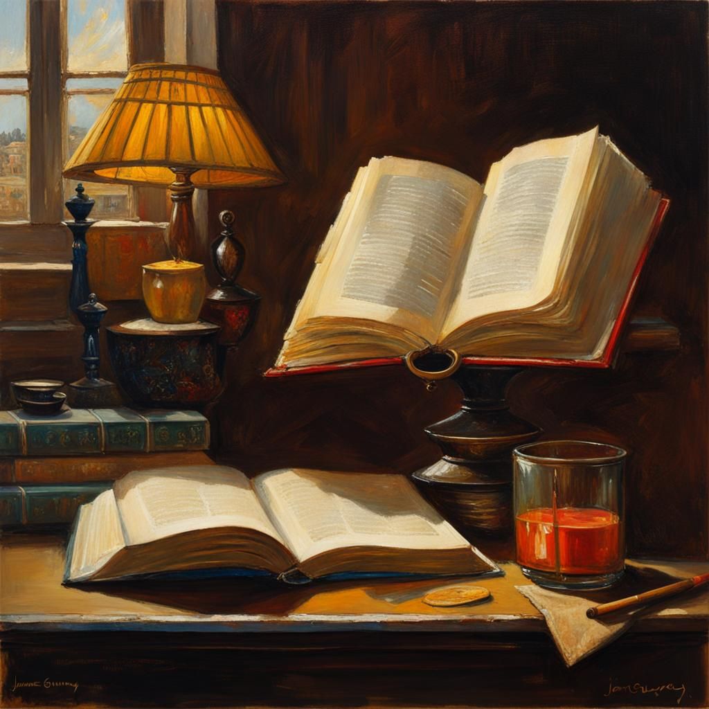 Bible Book as Oil Painting