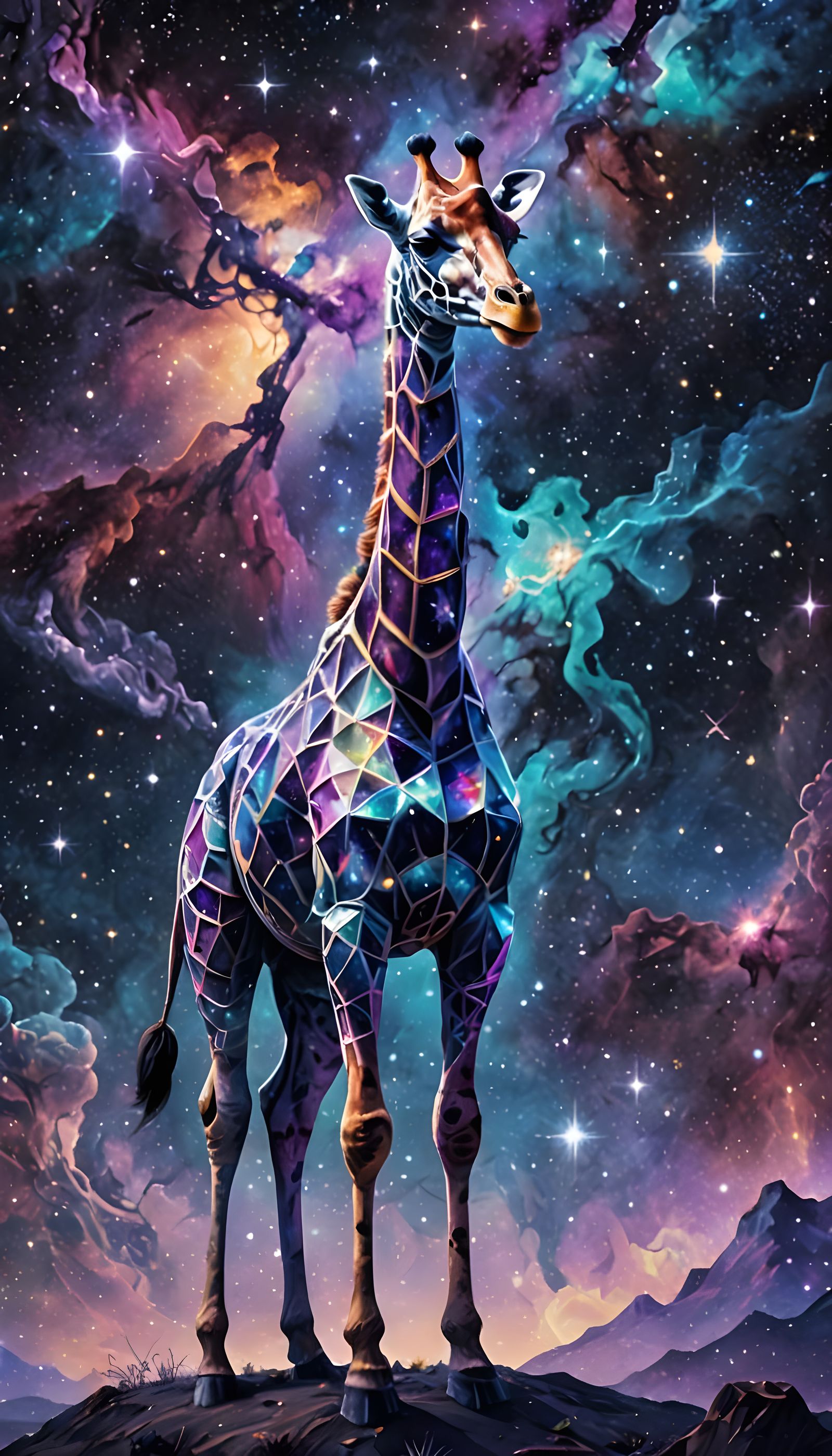 Cosmic Crystal Giraffe Radiates Stellar Light