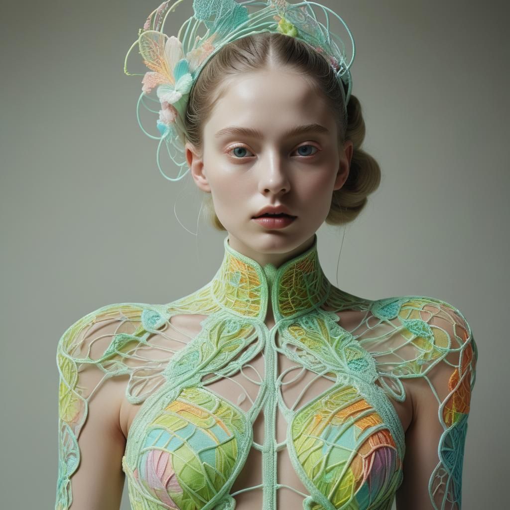 Hyperrealistic Portrait in Surrealist Sci-Fi Fashion