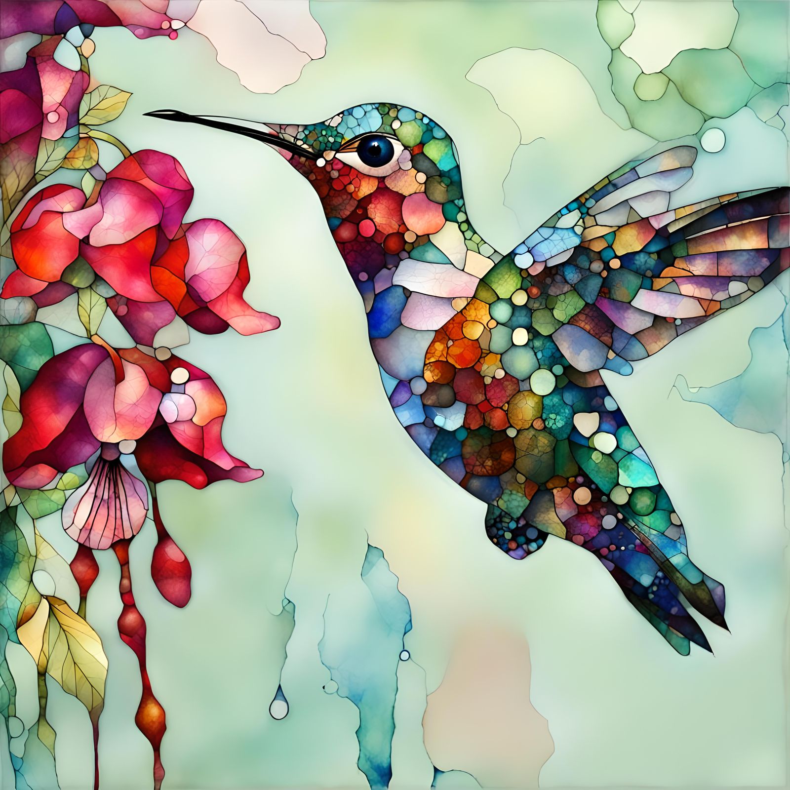 Stained Glass Art Brut Digital Illustration