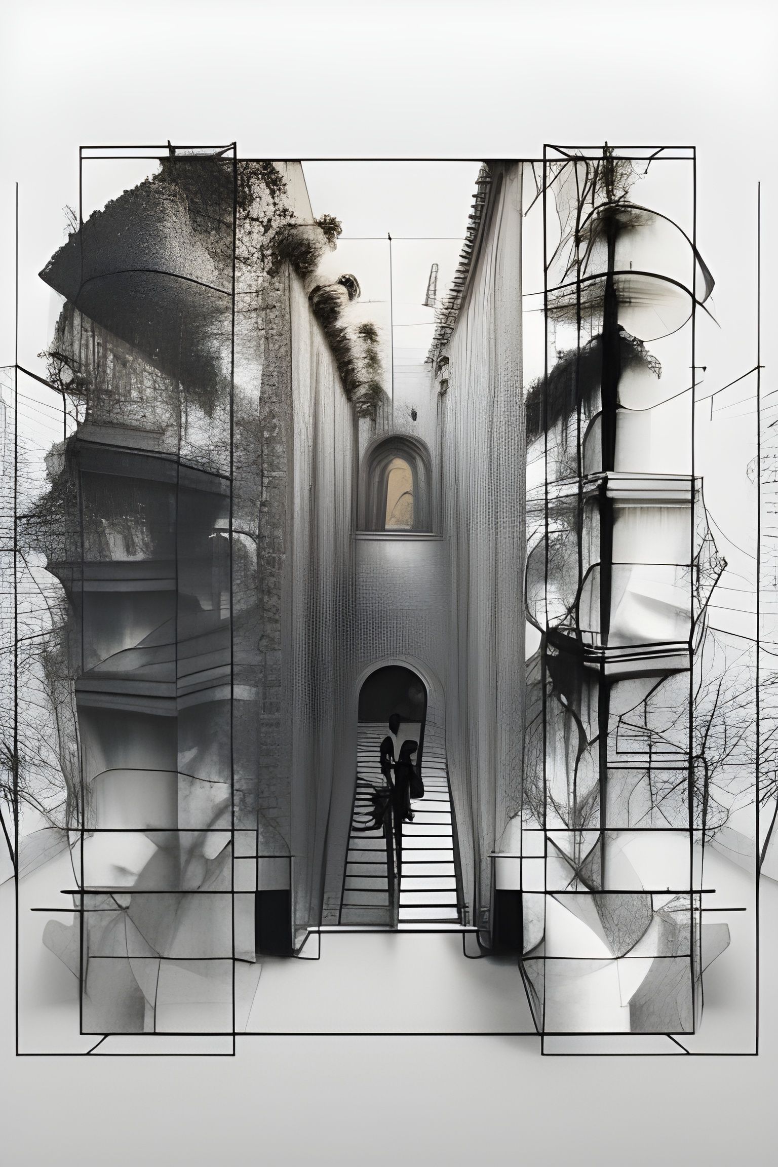 Escher Palace, Impossible geometry, complex construction,