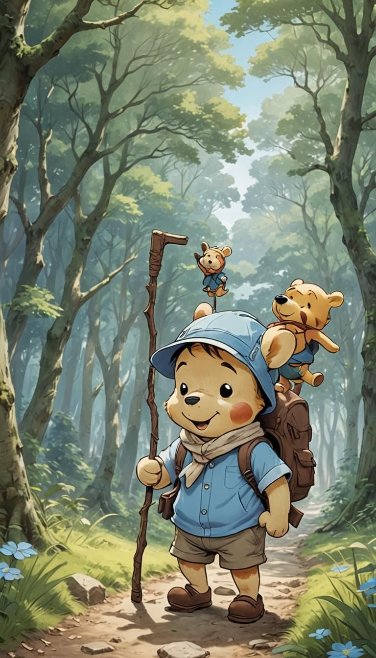 Rito as Anime Scout Leader in Winnie the Pooh Style