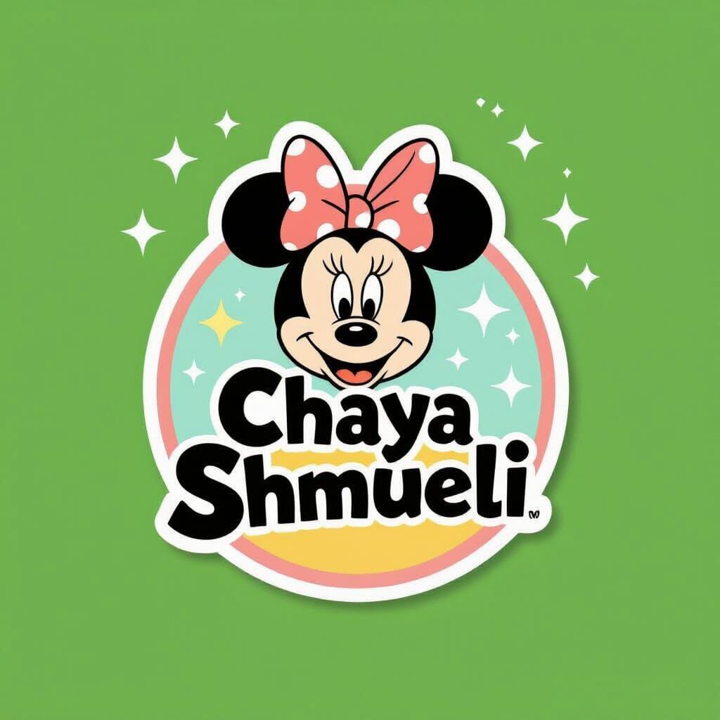 Minnie Mouse Sticker Design in Classic Disney Style