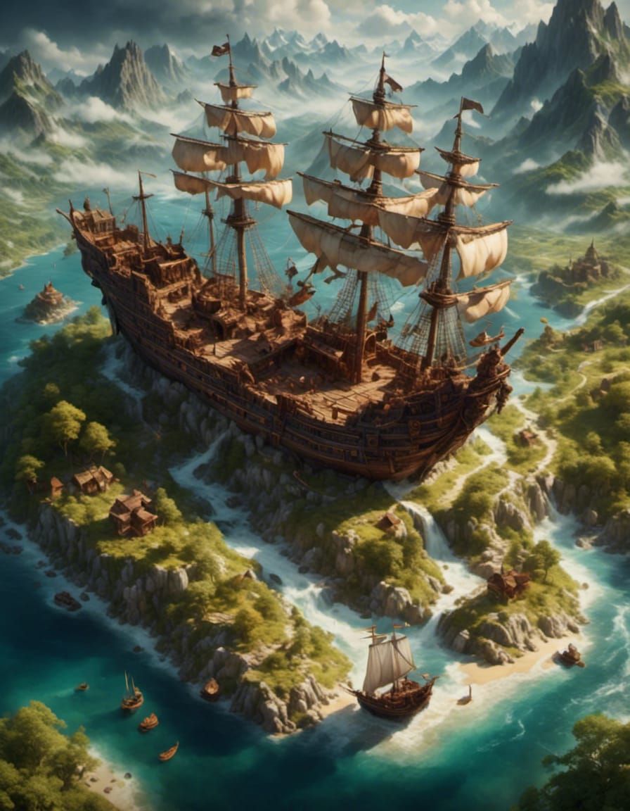 Top-Down Pirate Ship Battle Map Interior