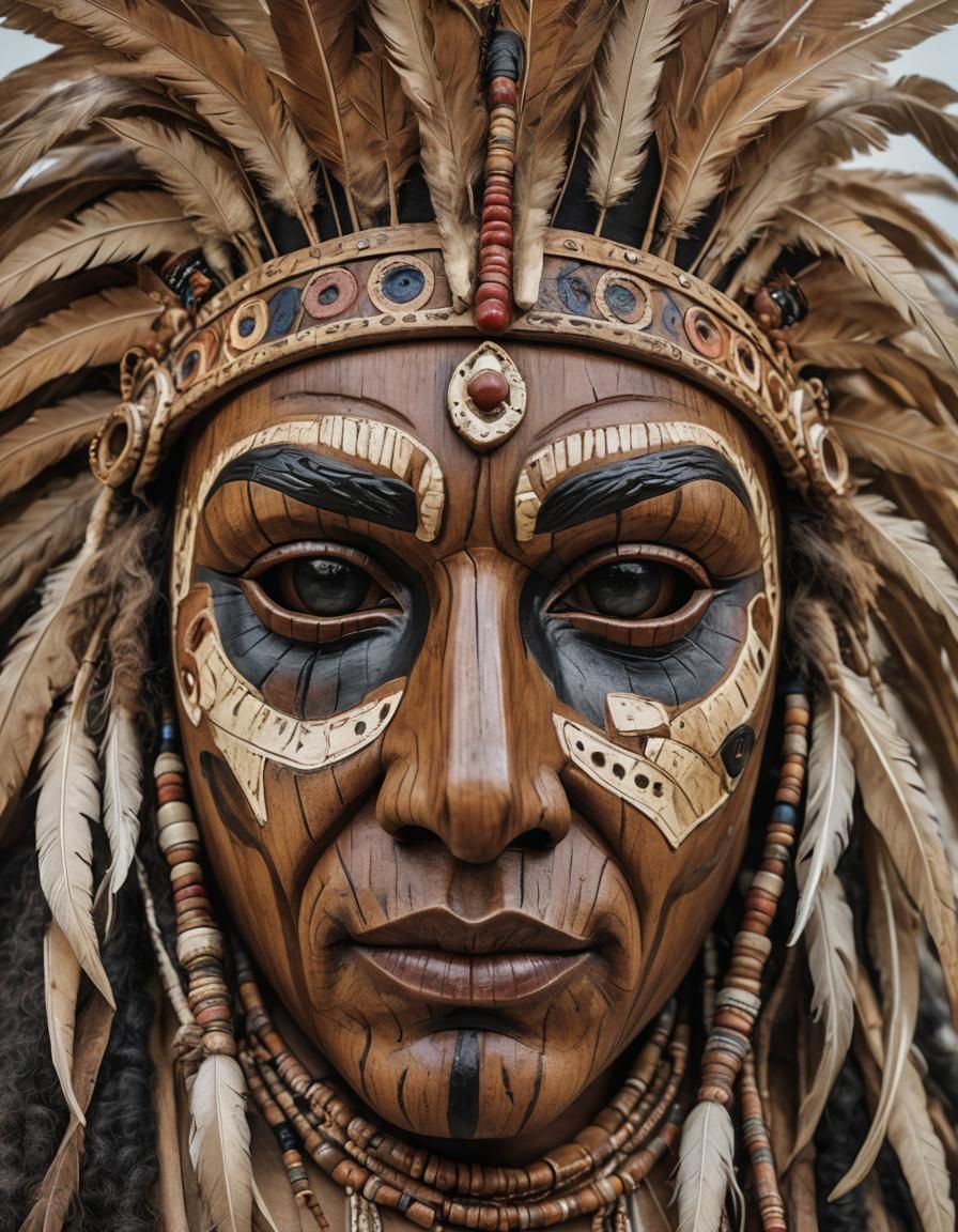 Traditional wood mask