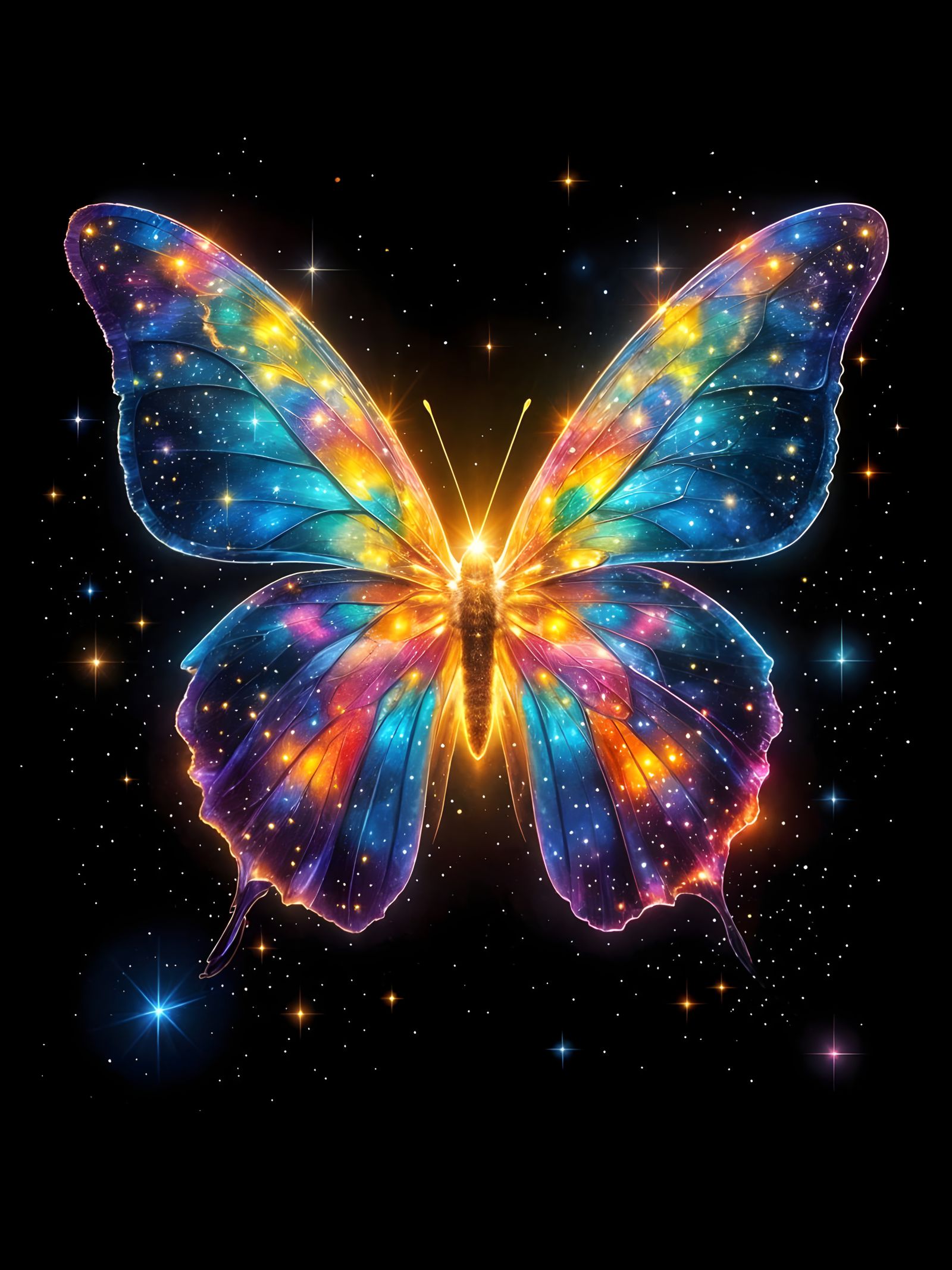 Iridescent Butterfly with Nebula Wings