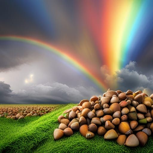 Acorn Bag at Rainbow's End: A Whimsical Scene