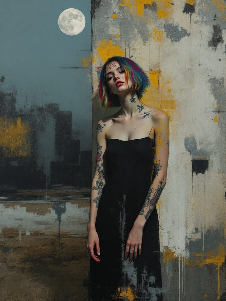 Surreal Night Bloom in Monochromatic Abstraction