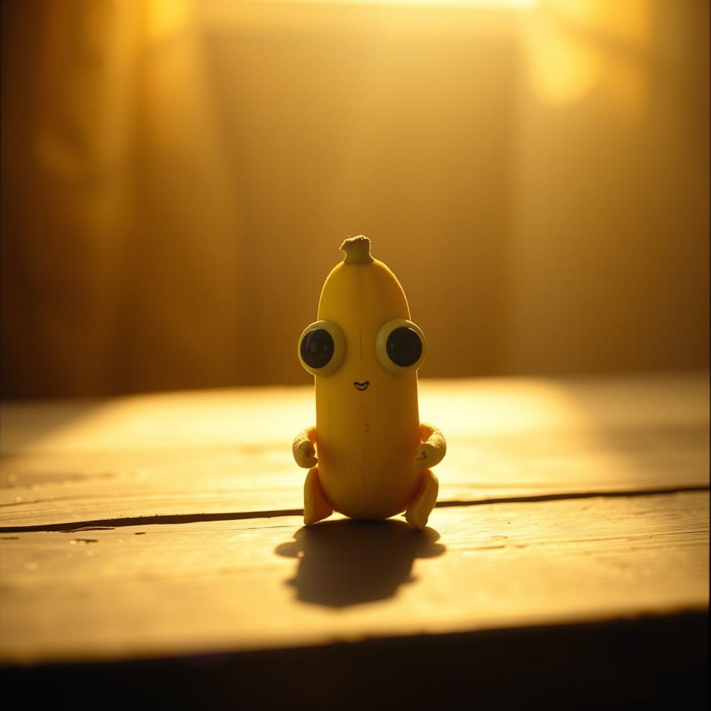 Whimsical Banana Portrait in Cinematic Film Style