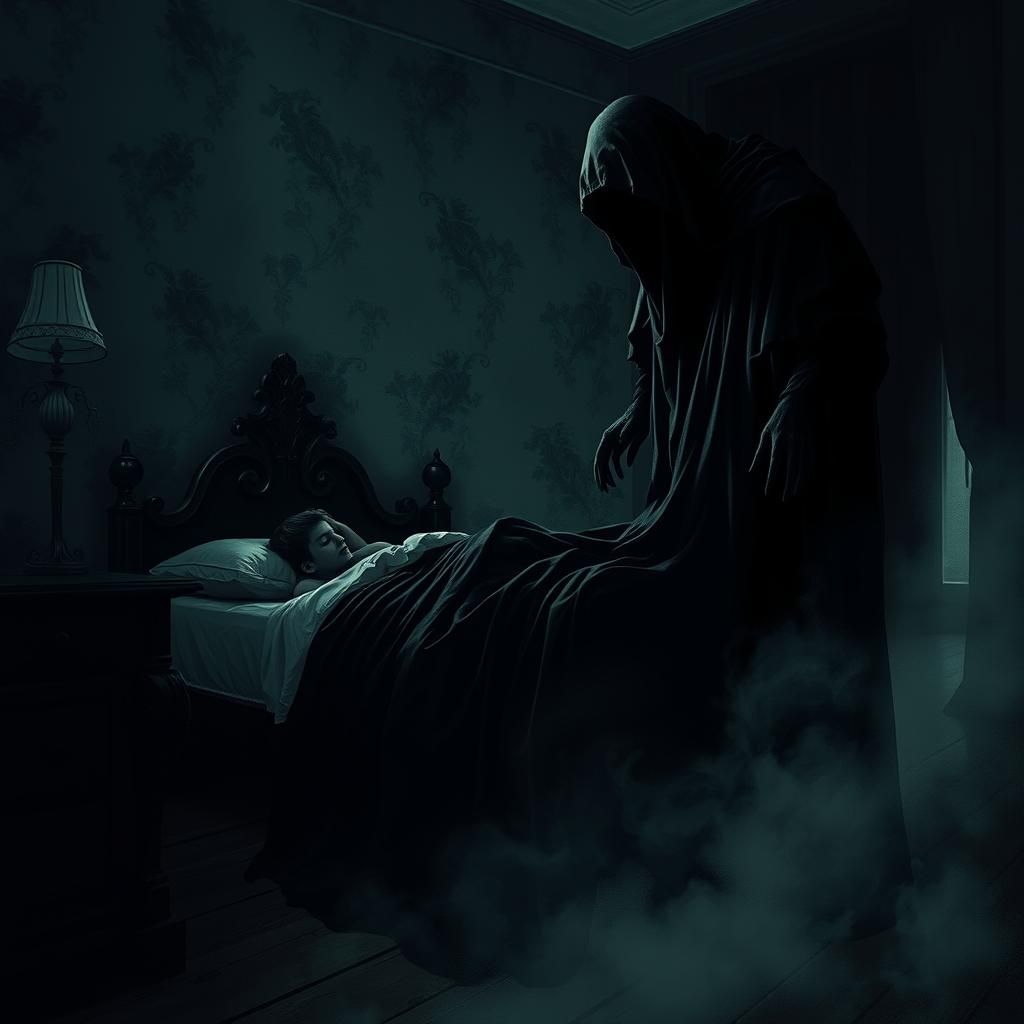 Ominous Victorian Shadow Watching Sleeper
