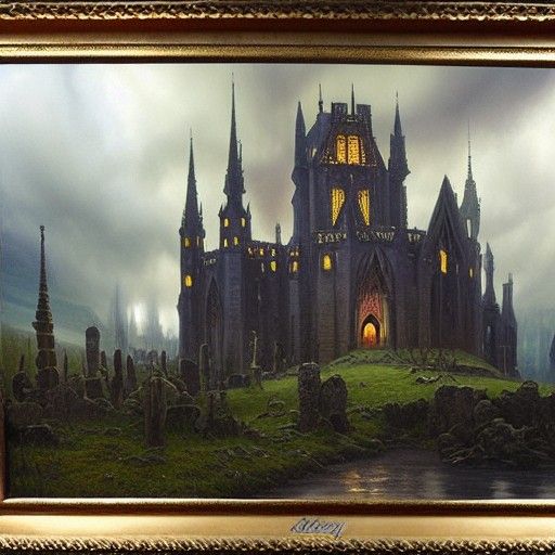 Gothic Kingdom in Oil Painting Style