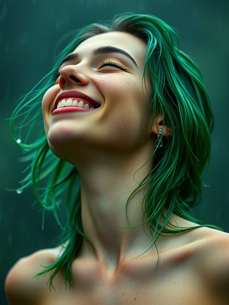 A Young Woman Surrenders to the Rain in a Cinematic Masterpi...