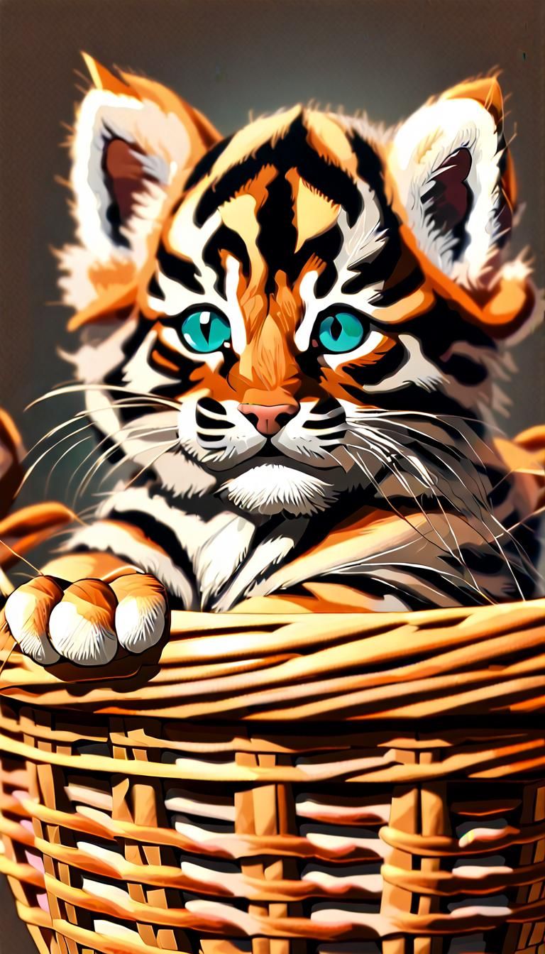 Kitten's Sabertooth Dream: Maximalist Digital Art