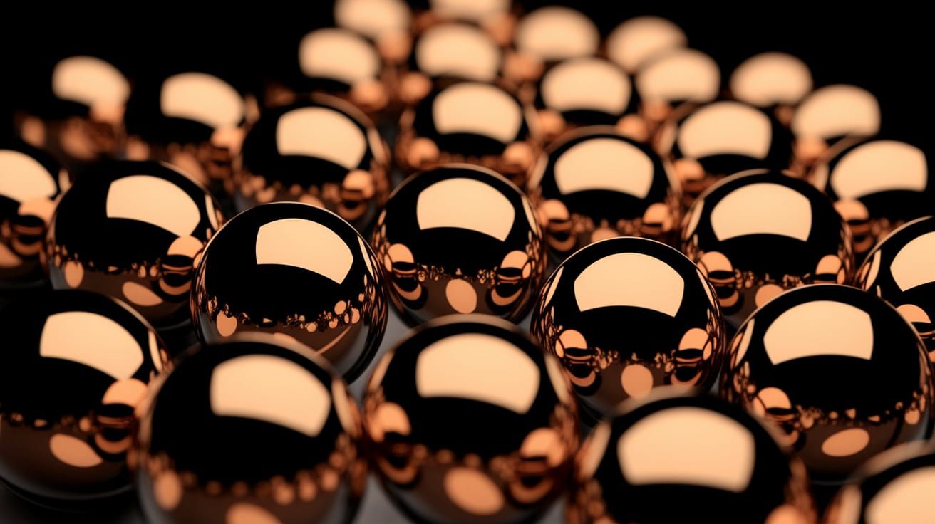 Spheres of Luminous Bronze in Futuristic Composition