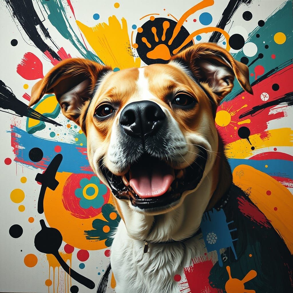 Abstract Expressionist Dog Love: A Kandinsky & Marc Inspired...